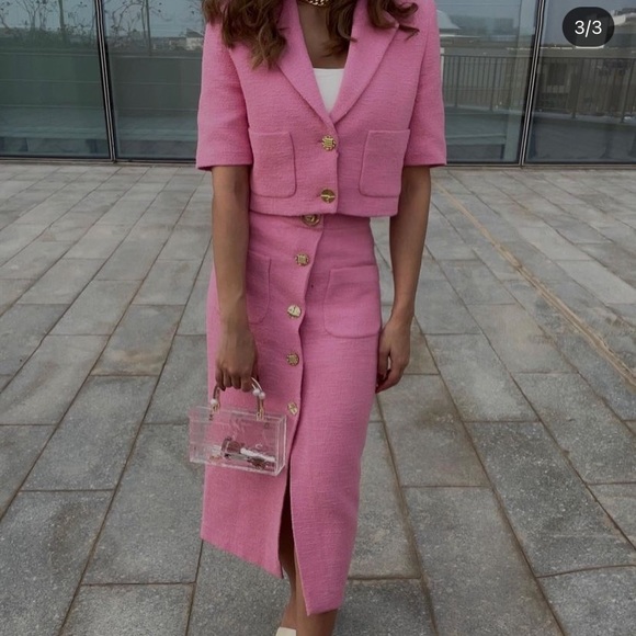 GORGEOUS ZARA NWT Gold Buttons Tweed Blazer - Picture 8 of 14